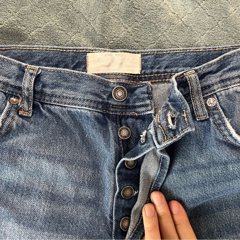 We The Free Light Blue Frayed Wide Leg‎ Jeans - Picture 5 of 9